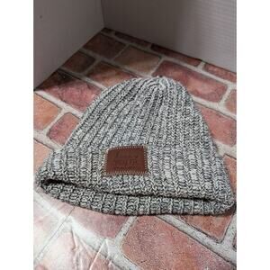 Love Your Melon Beanie Winter Hat 100% Cotton Knit Cuffed Black White Women OSFA